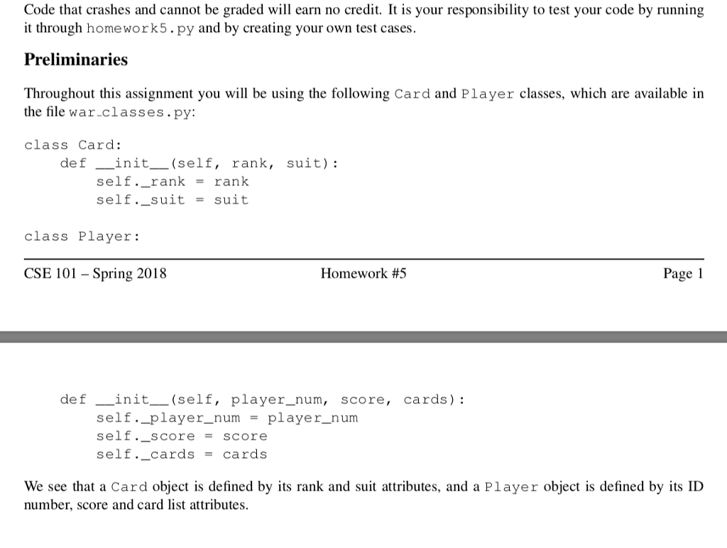 In Python please Code that crashes and cannot be graded will earn