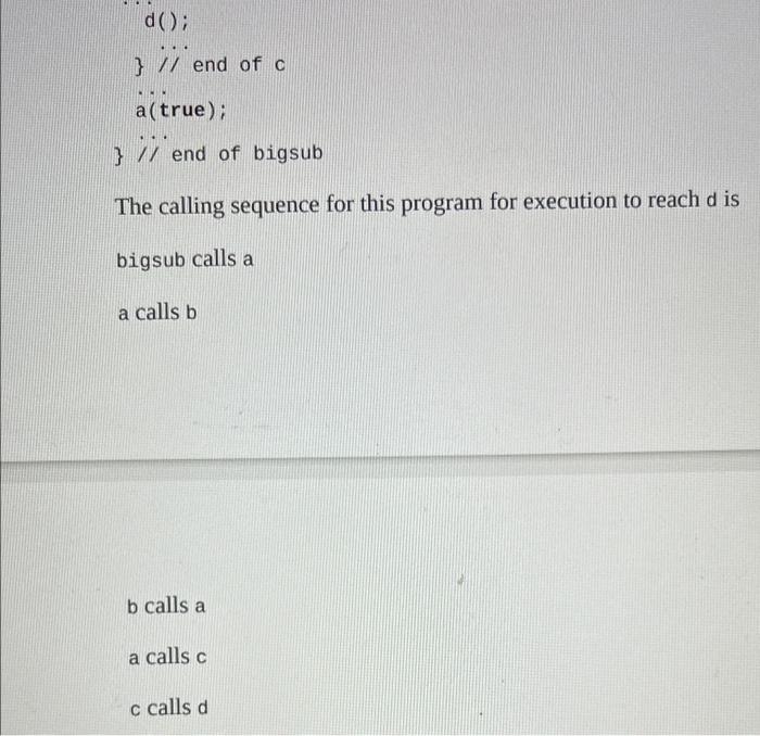 and dynamic chains, when execution reaches position 1 in the following skeletal