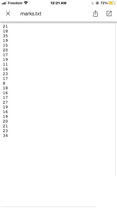 (Save as Sort1.java) Write a program that will: read in 10 marks