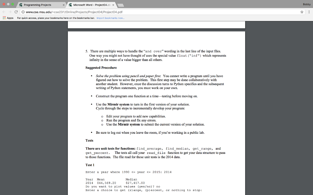 and Directions. Suggestions, followed by sample test outputs. Thank you again :)