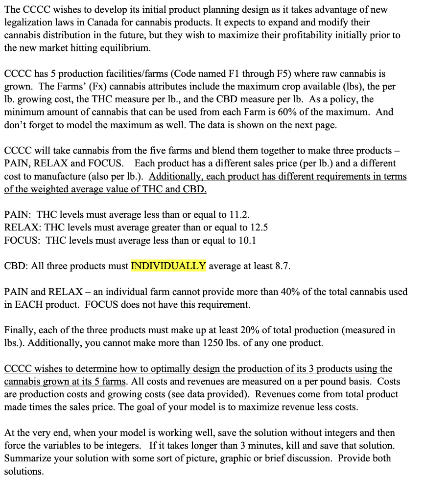 The CCCC wishes to develop its initial product planning design as