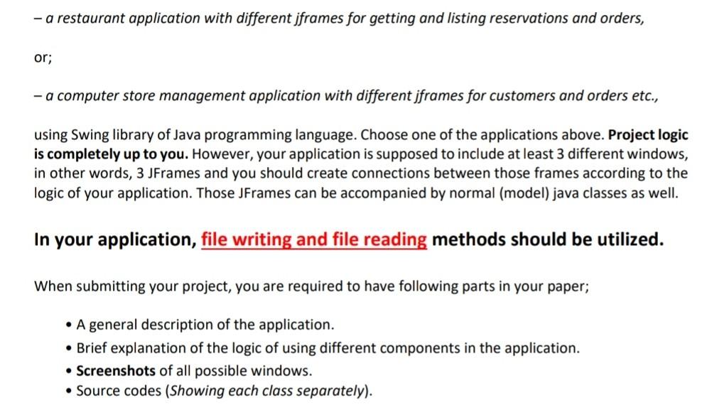 i need the codes of each program - a restaurant application