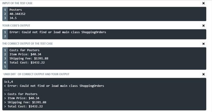 5 ShoppingOrders.java public class ShoppingOrders public static vold main(String[] args) { WA
