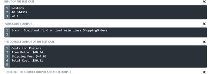 TODO: Write your program here. } Test Case 1 1 0/0.833pts. Click