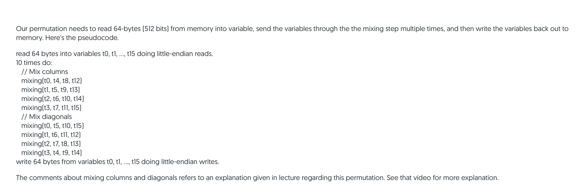  Our permutation needs to read 64-bytes (512 bits) from memory into