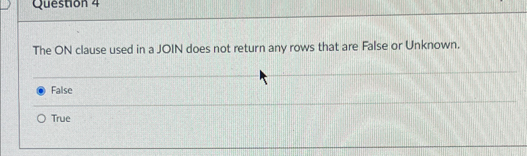  The ON clause used in a JOIN does not return any