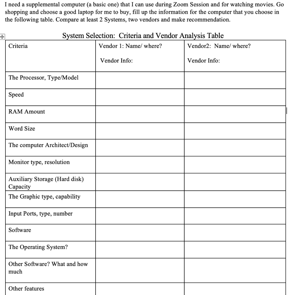 Thank you! I need a supplemental computer (a basic one) that