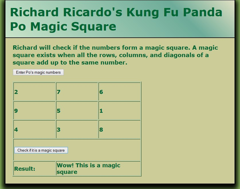 Pos magic square is a two-dimensional array of positive integers in which