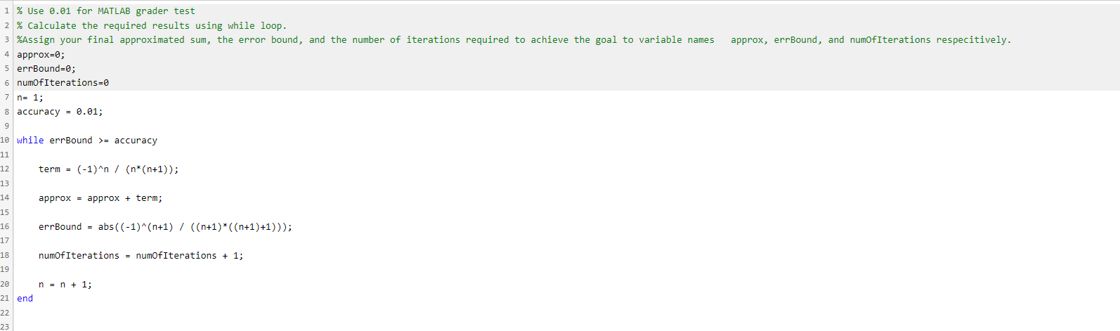 fix them? accuracy. Can we solve this problem using element-by-element vector operation