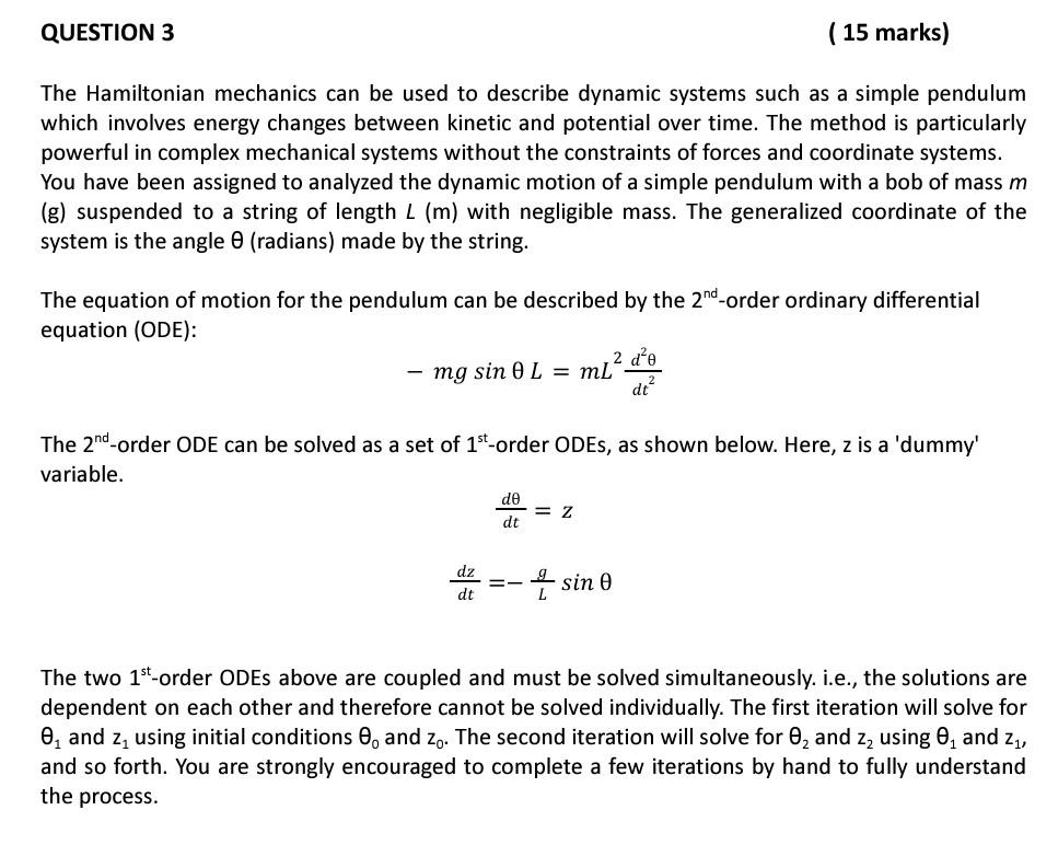 Hello Expert, please help solve the following question using MATLAB QUESTION 3