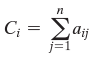 A program computes the row sums of an array A that is