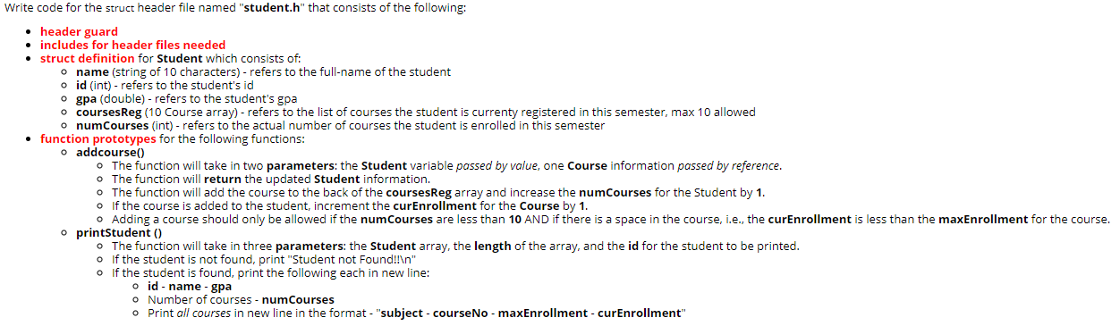 In C language CS-1714 course variable information unavailable Write code for the