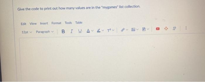 python Give the code to print out how many values are in