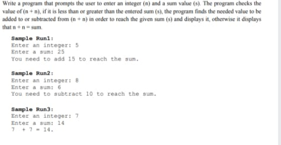  Write a program that prompts the user to enter an integer