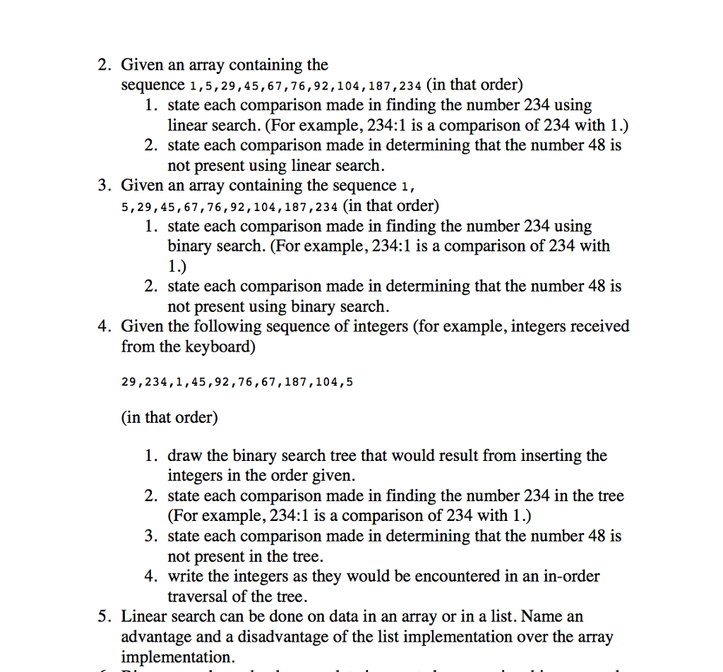  Given an array containing the sequence 1, 5, 29, 45, 67,