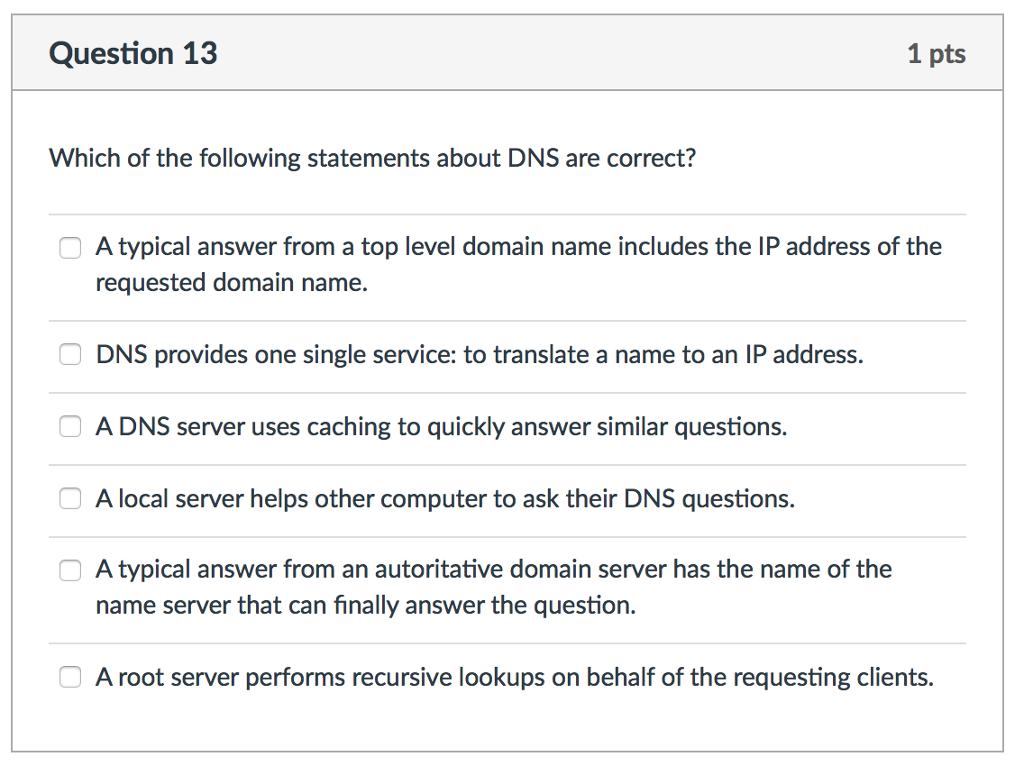 Please explain why each statement is correct or not correct :) Which