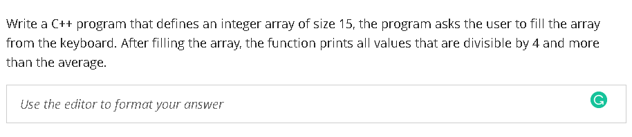  Write a C++ program that defines an integer array of size