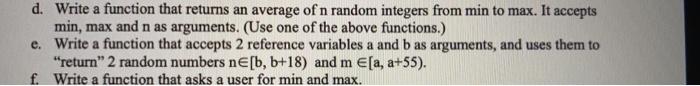 only need help with d and e please. I appreciate it a
