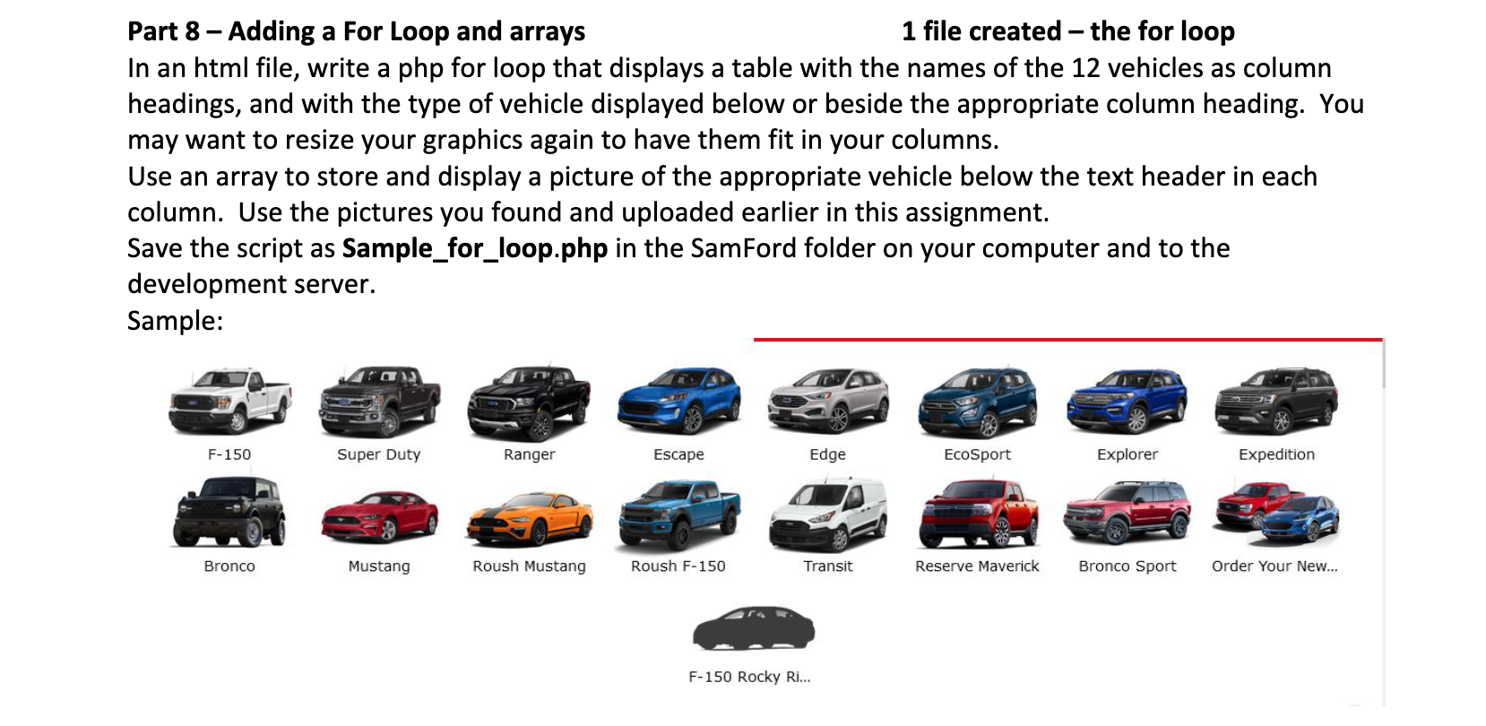  Part 8 - Adding a For Loop and arrays 1 file