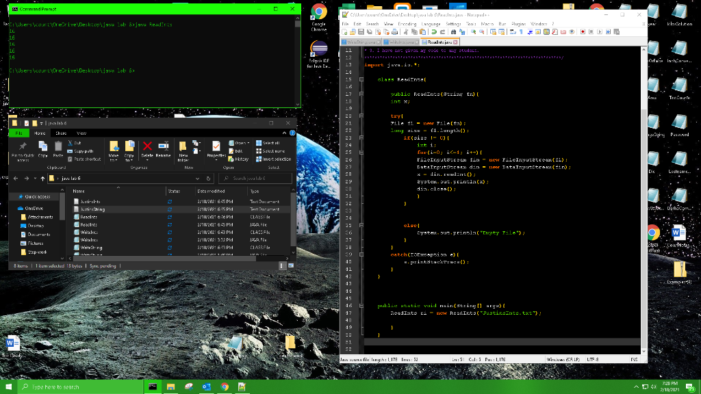 I have written two programs WriteInts.java and ReadInts.java when I run ReadInts.java