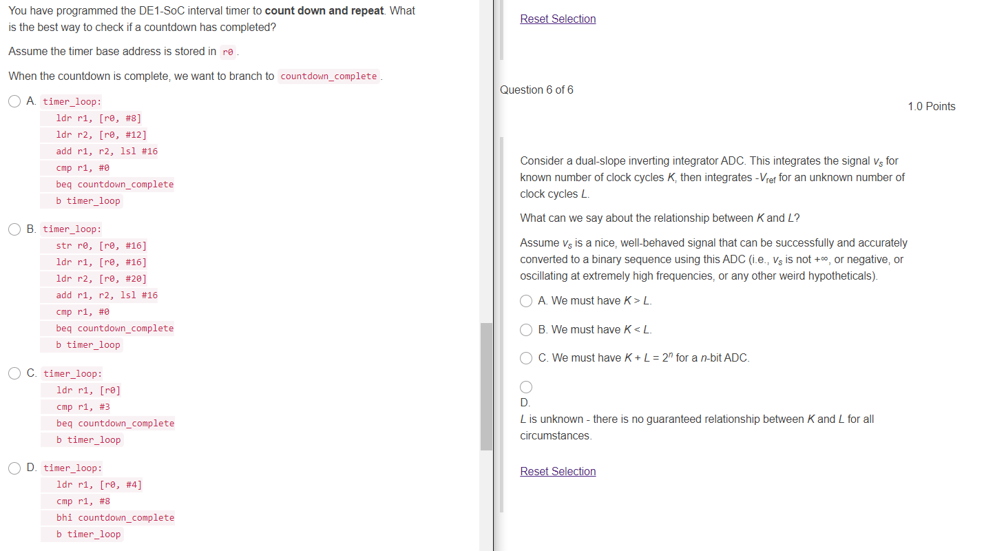  You have programmed the DE 1-SoC interval timer to count down