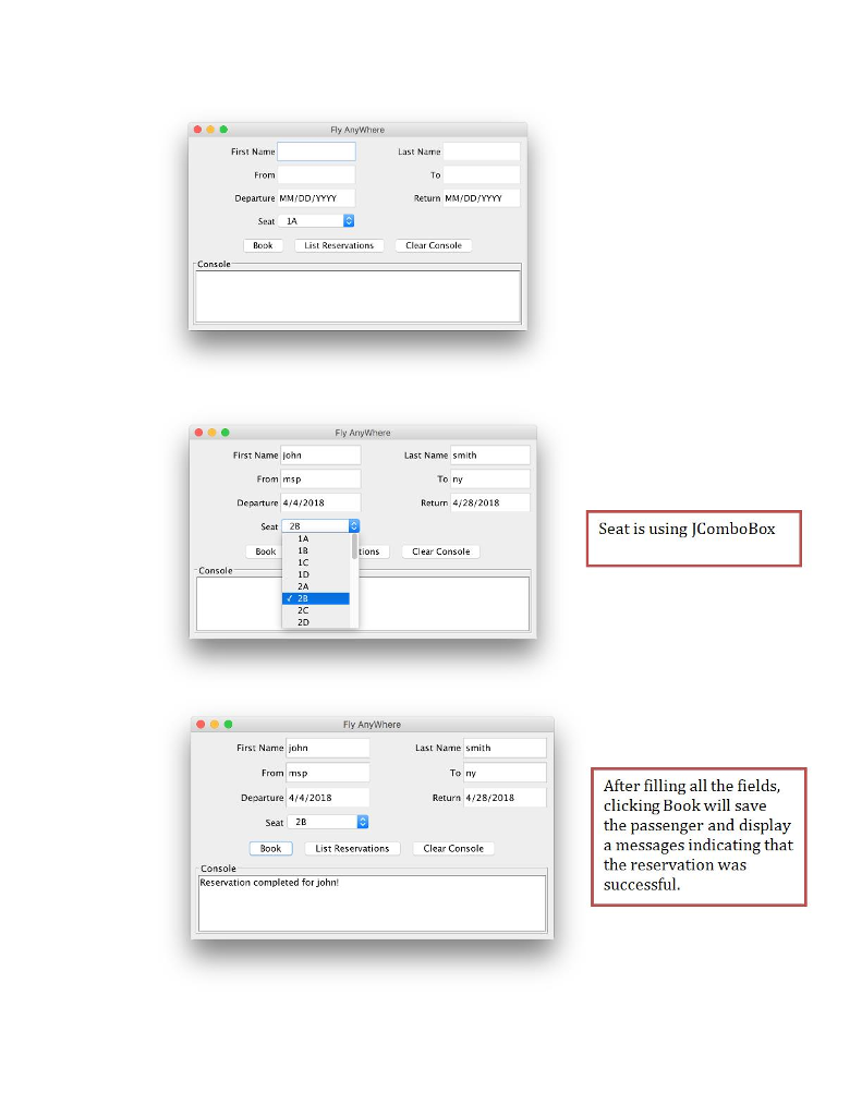 Design and code a program to allow passengers to book flights. In