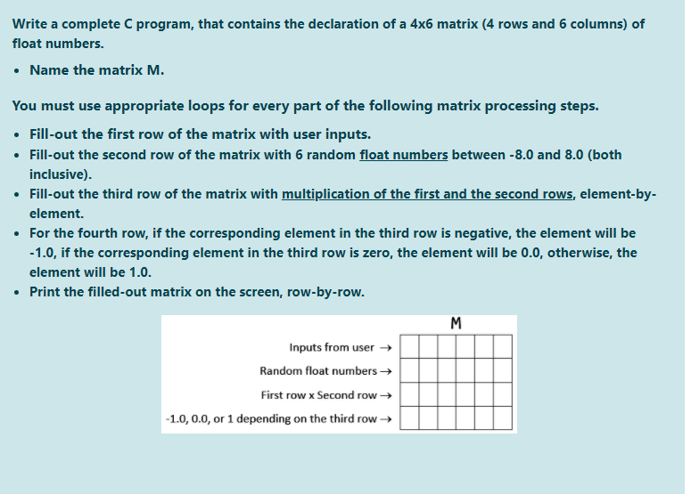  Write a complete C program, that contains the declaration of a