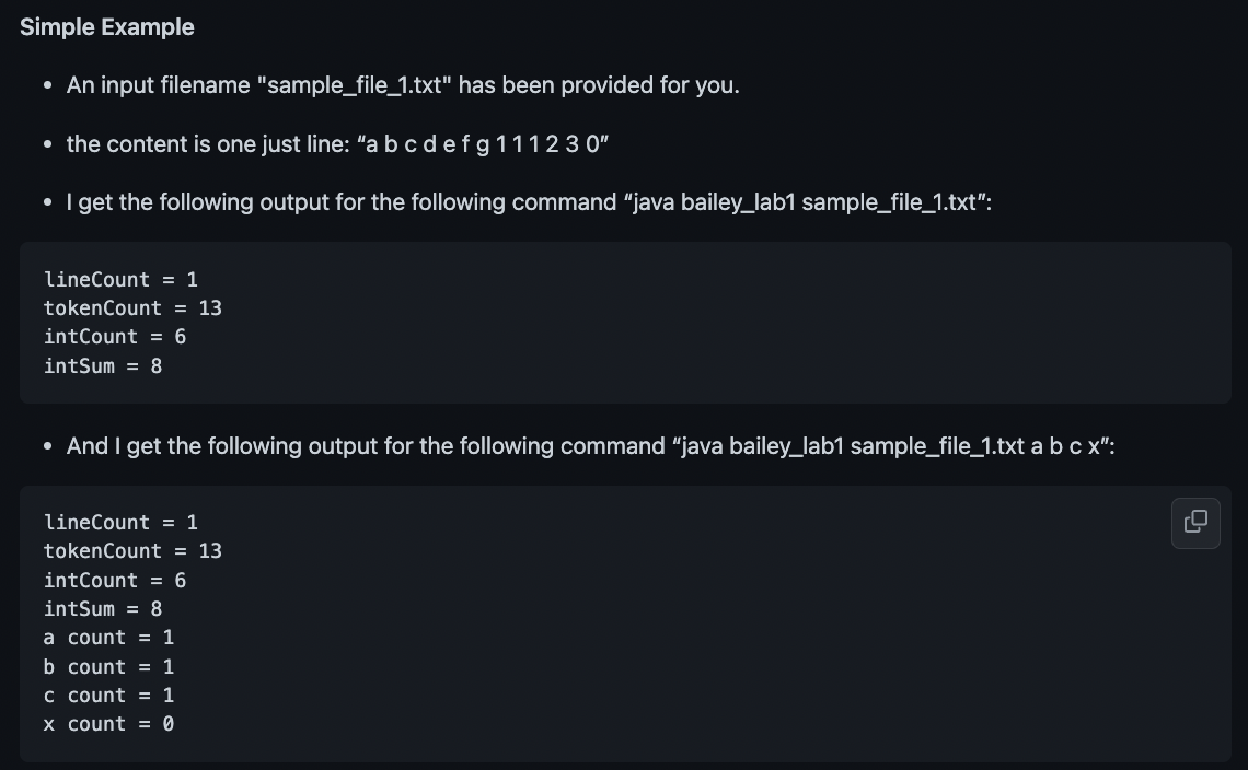 file - The total number of tokens in the file - The