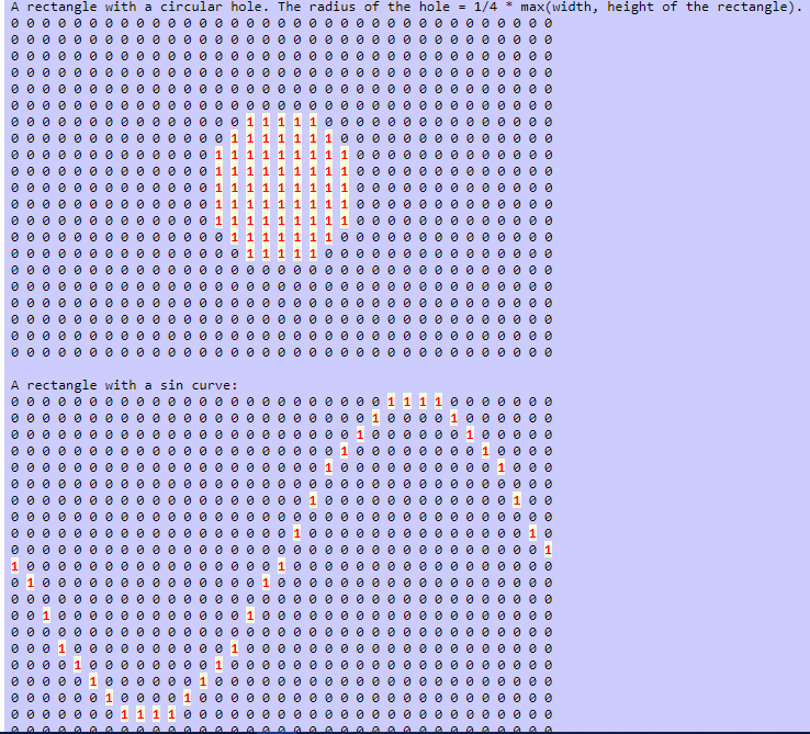 the generate the patterns as shown in the section of the sample