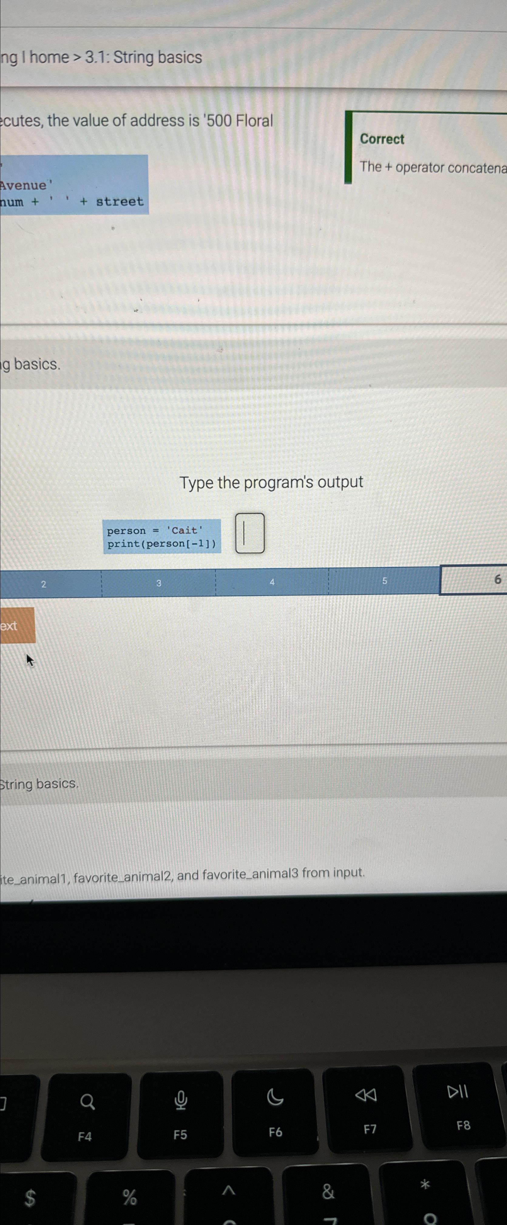  ng I home >3.1: String basics cutes, the value of address