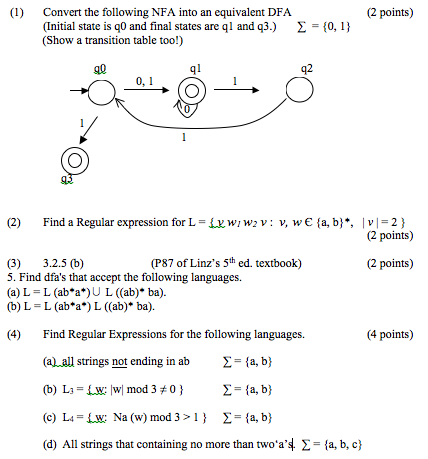 Convert the following NFA into an equivalent DFA (Initial state is