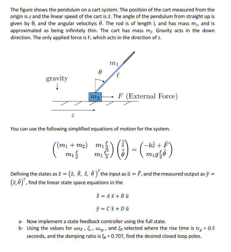 . I would appreciate Matlab code. The figure shows the pendulum on