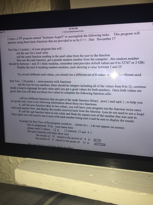  0:55 PM dced blackboard. com Create a CPP program named "lastname-AsgnO"