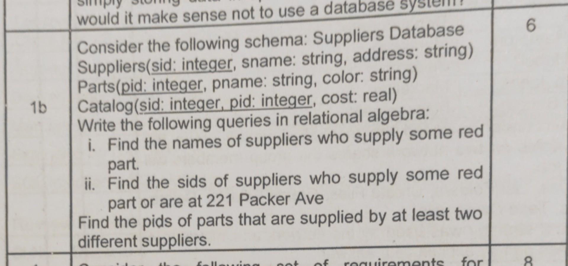  would it make sense not to use a database Consider the