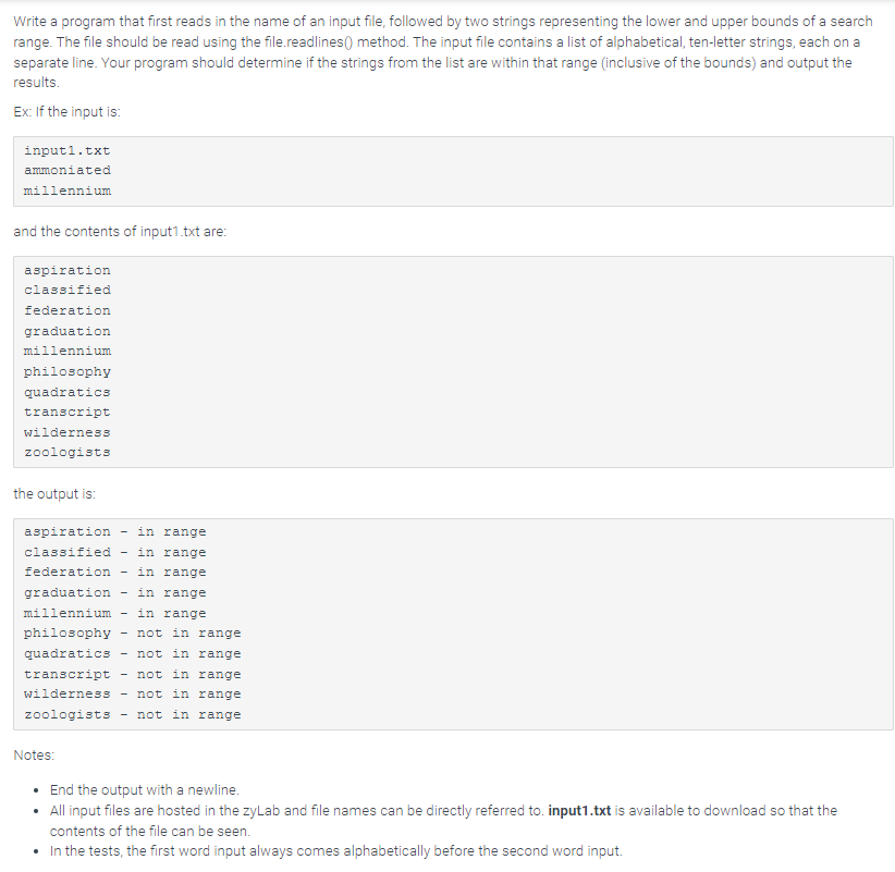  solve in python3 please Write a program that first reads in
