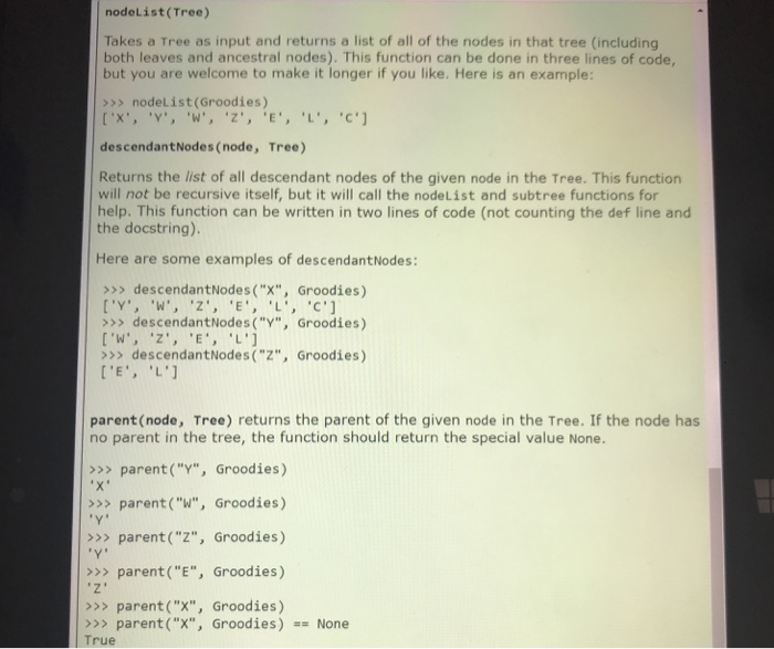 problems below will make use of the following sample tree, which you