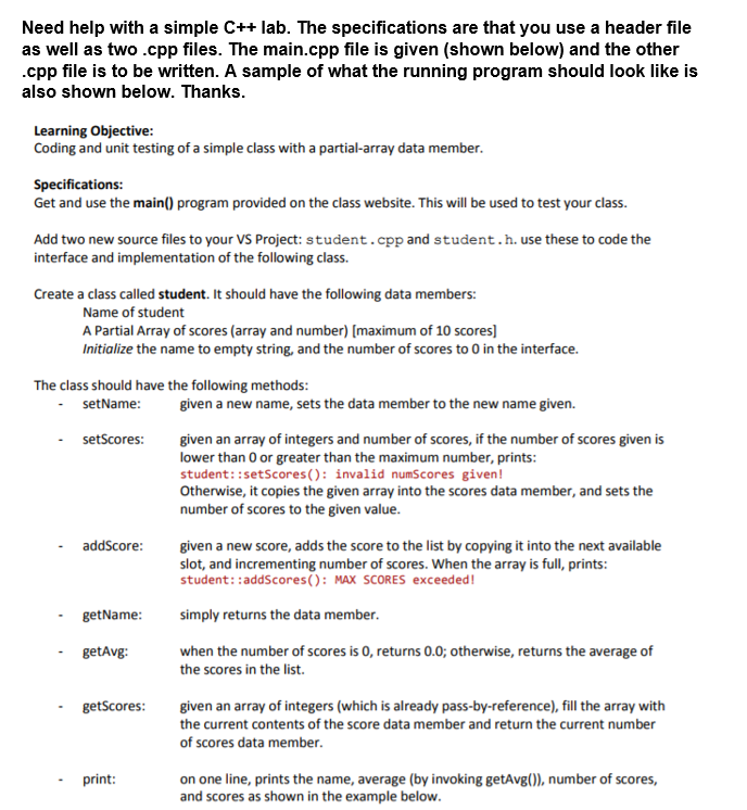 C++ help. //----------------------------------------------------------------- // Lab 8 Test Driver Program //----------------------------------------------------------------- #include using