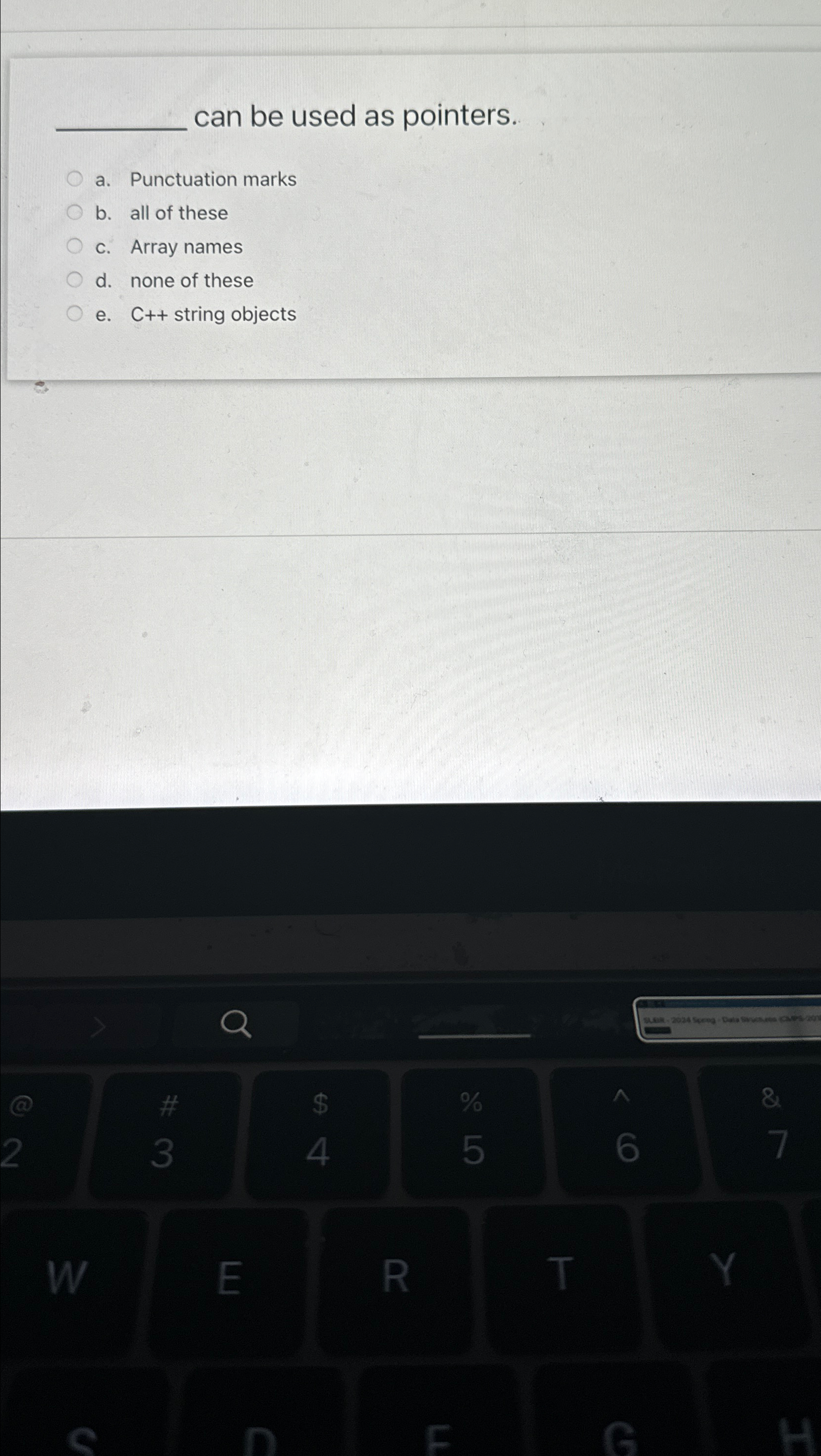  can be used as pointers. a. Punctuation marks b. all of