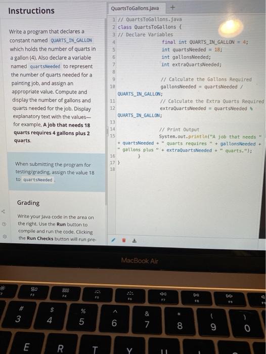  Instructions 4 8 Write a program that declares a constant named