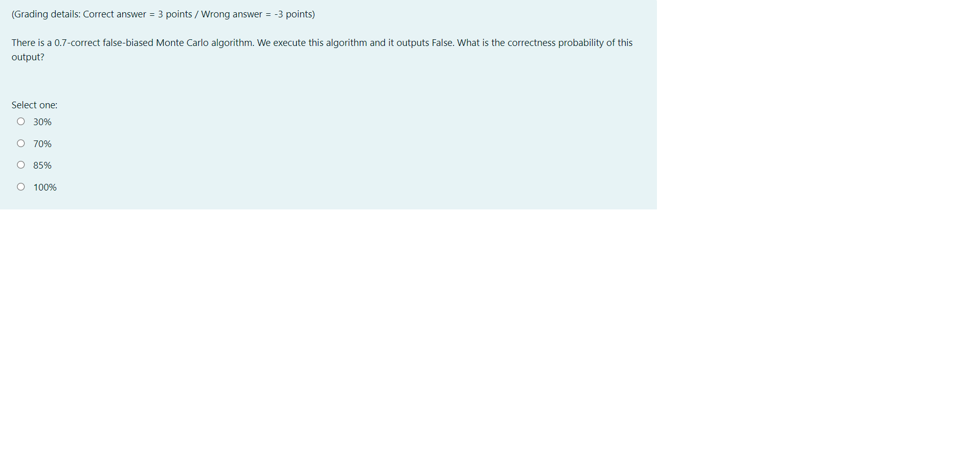  (Grading details: Correct answer = 3 points / Wrong answer =