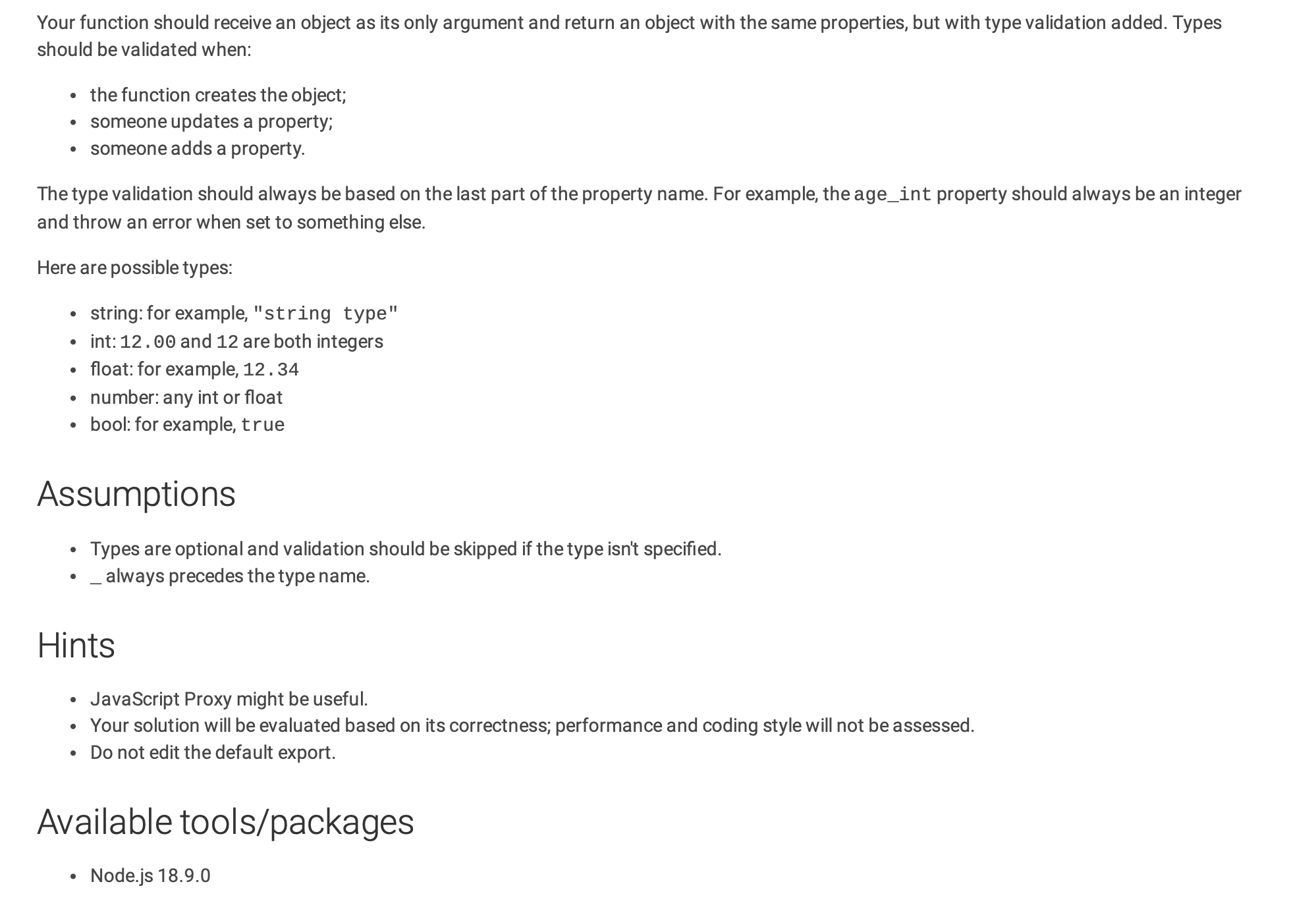  Javascript: Your function should receive an object as its only argument