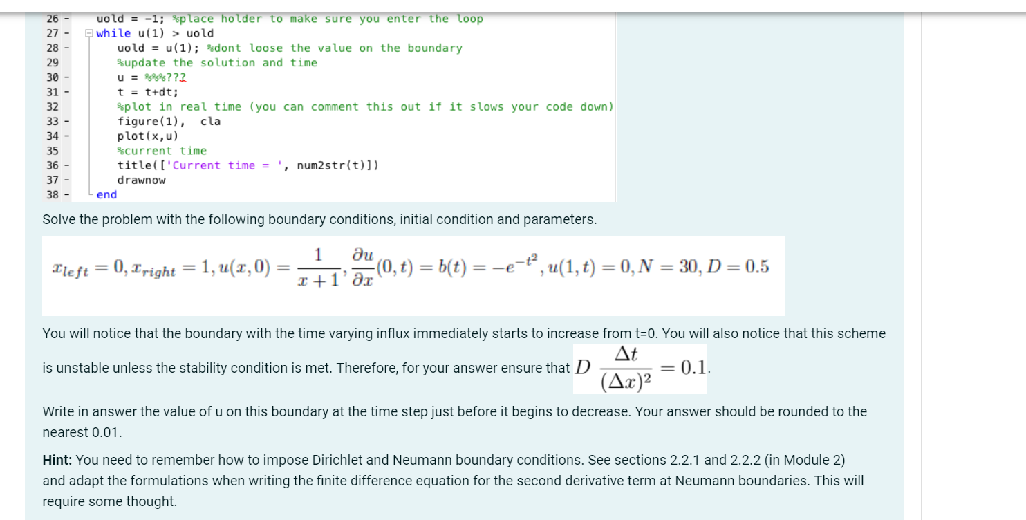 to the diffusion (heat) PDE on the domain Xleft tmax uold =