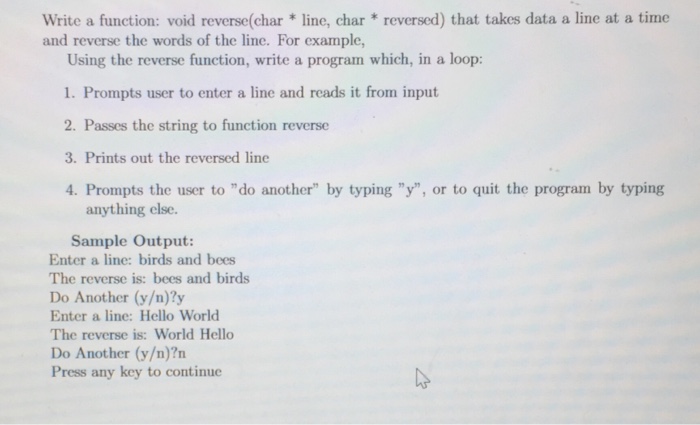  The code should be in C language and please use string