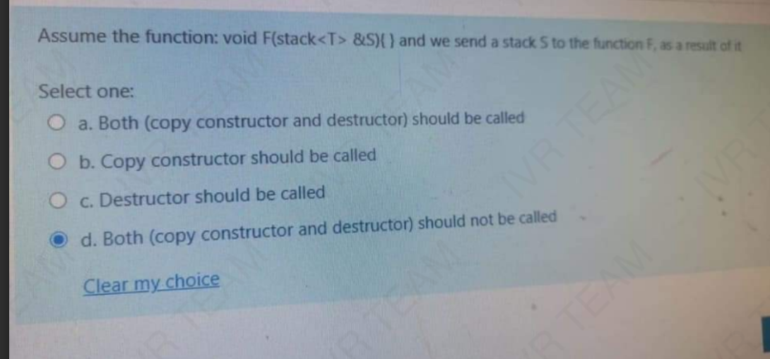  Assume the function: void stack &S and we send a stack