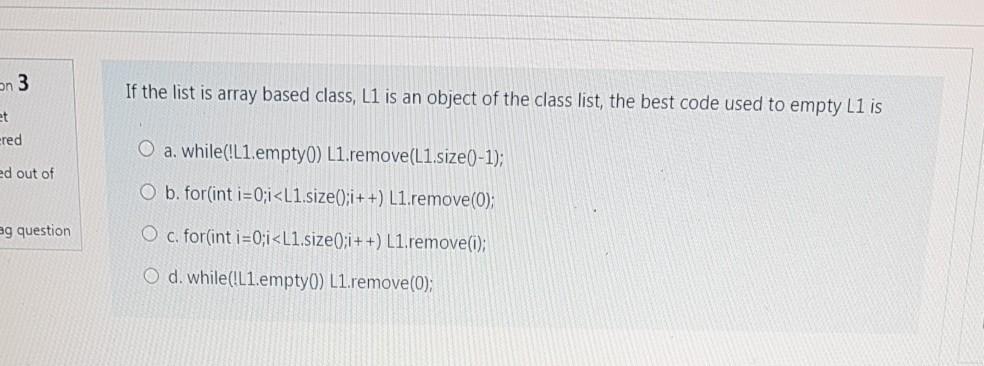 data structures on 3 If the list is array based class, Ll