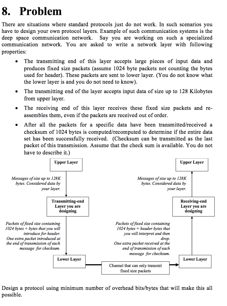 8. Problem There are situations where standard protocols just do not