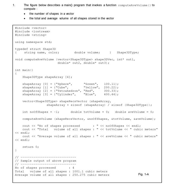 The figure below describes a main program that invokes a function