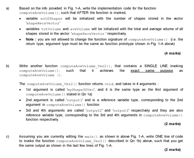 computeAveVolume () to compute : the number of shapes in a vector
