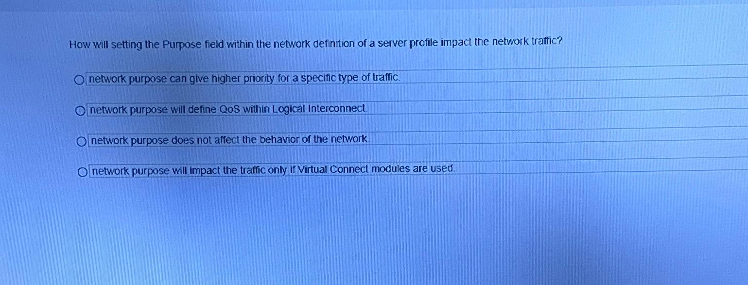  How will setting the Purpose field within the network definition of