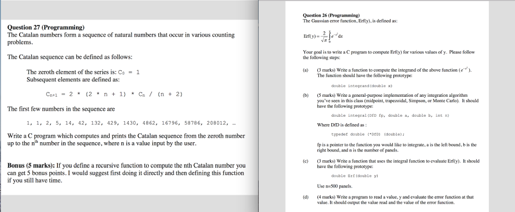  Question 26 (Programming) The Gaussian error function. Erfly) is defined as